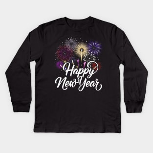 New Years Eve NYE 2024 Happy New Year Kids Long Sleeve T-Shirt